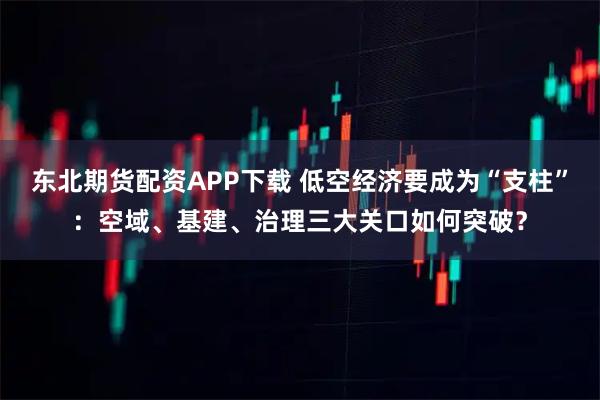 东北期货配资APP下载 低空经济要成为“支柱”：空域、基建、治理三大关口如何突破？